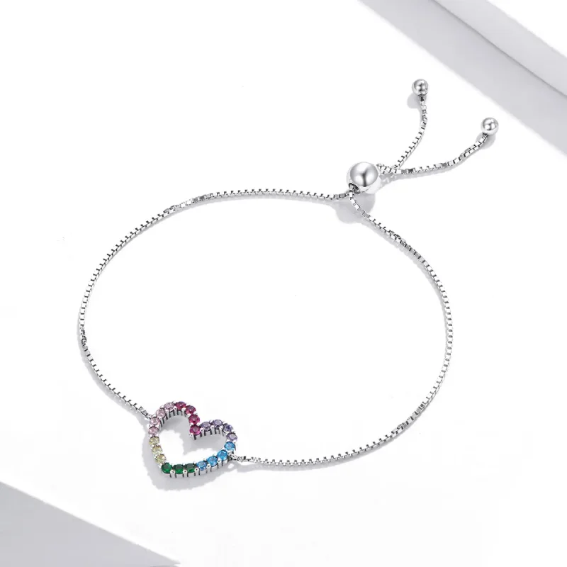 (image for) Pandora Style Silver Love of Rainbow bracelet - SCB216 - View 4