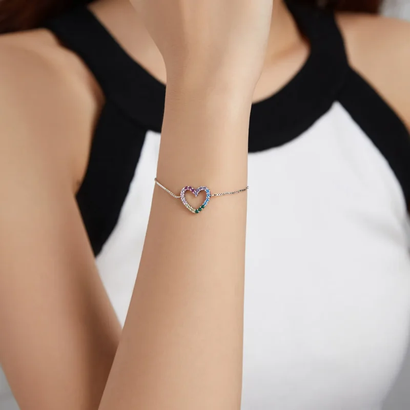 (image for) Pandora Style Silver Love of Rainbow bracelet - SCB216 - View 6
