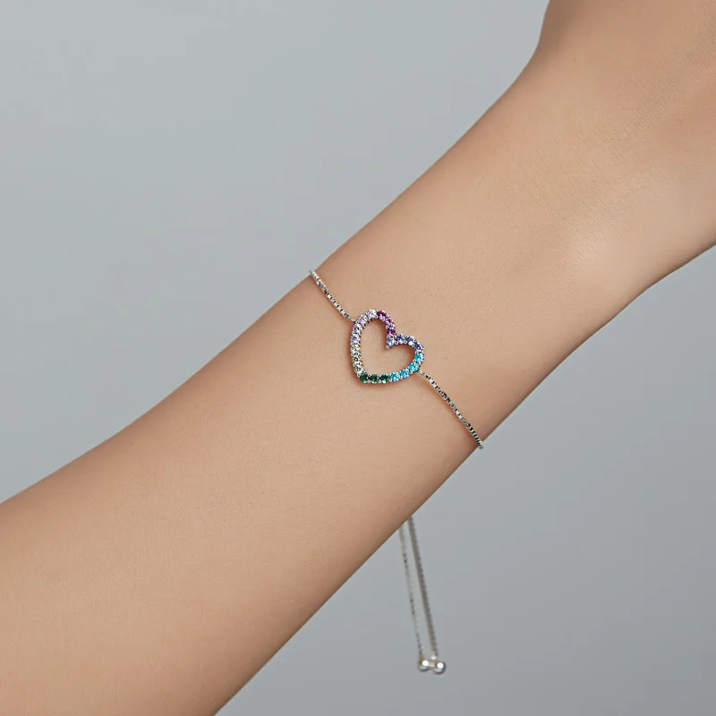 (image for) Pandora Style Silver Love of Rainbow bracelet - SCB216 - View 7