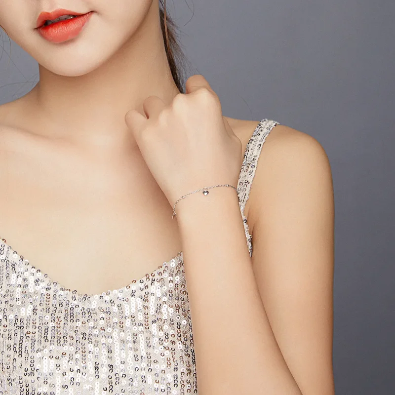 (image for) Pandora Style Silver Loving Heart bracelet - SCB191 - View 5