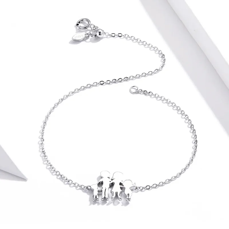 (image for) Pandora Style Silver My Family Chain Slider Bracelet - SCB164 - View 3