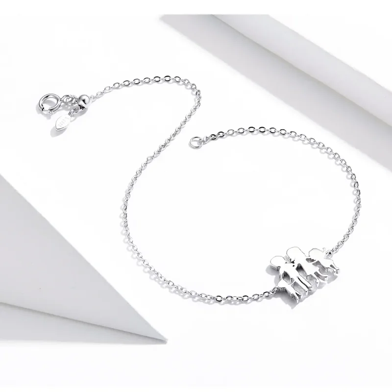 (image for) Pandora Style Silver My Family Chain Slider Bracelet - SCB164 - View 4