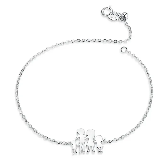 (image for) Pandora Style Silver My Family Chain Slider Bracelet - SCB164