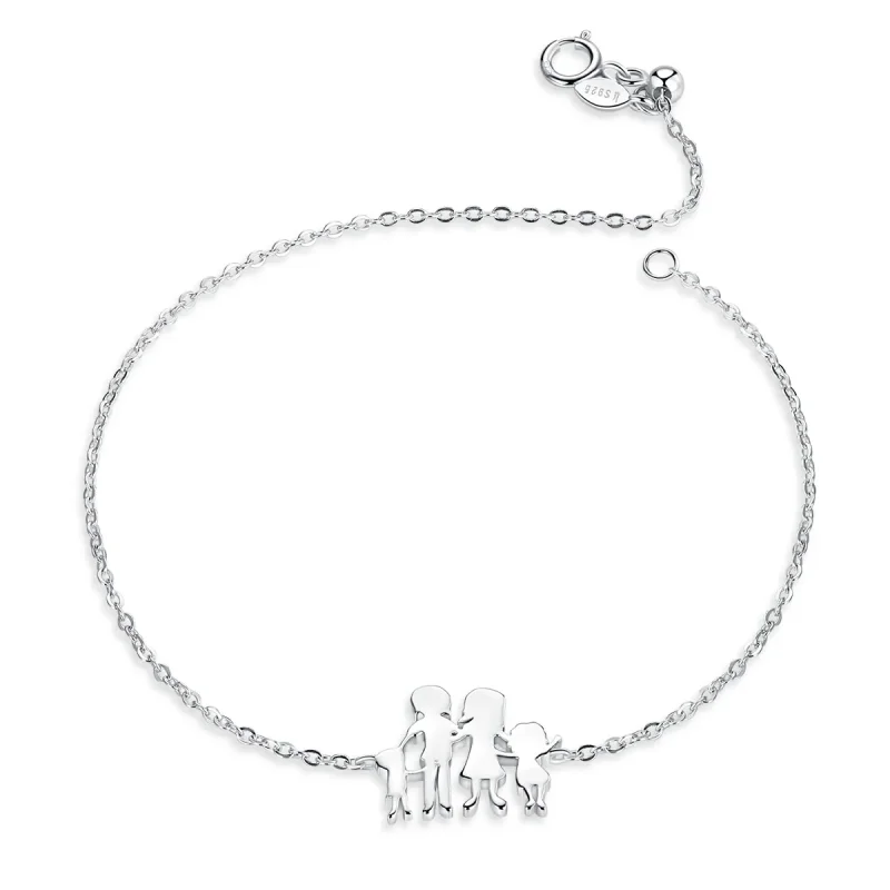 (image for) Pandora Style Silver My Family Chain Slider Bracelet - SCB164