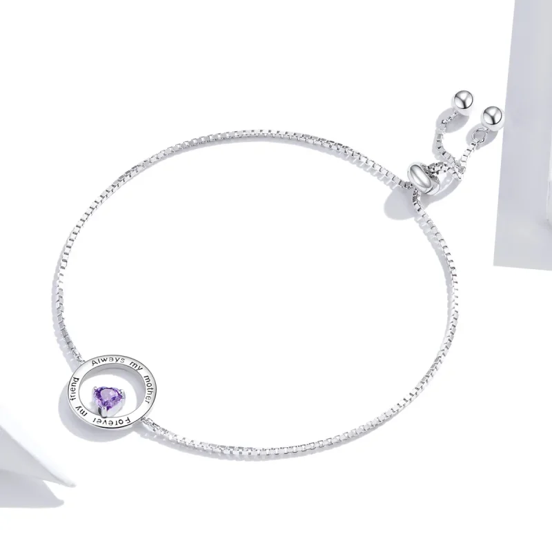 (image for) Pandora Style Silver My Friend, My Mom Chain Slider Bracelet - SCB178 - View 3