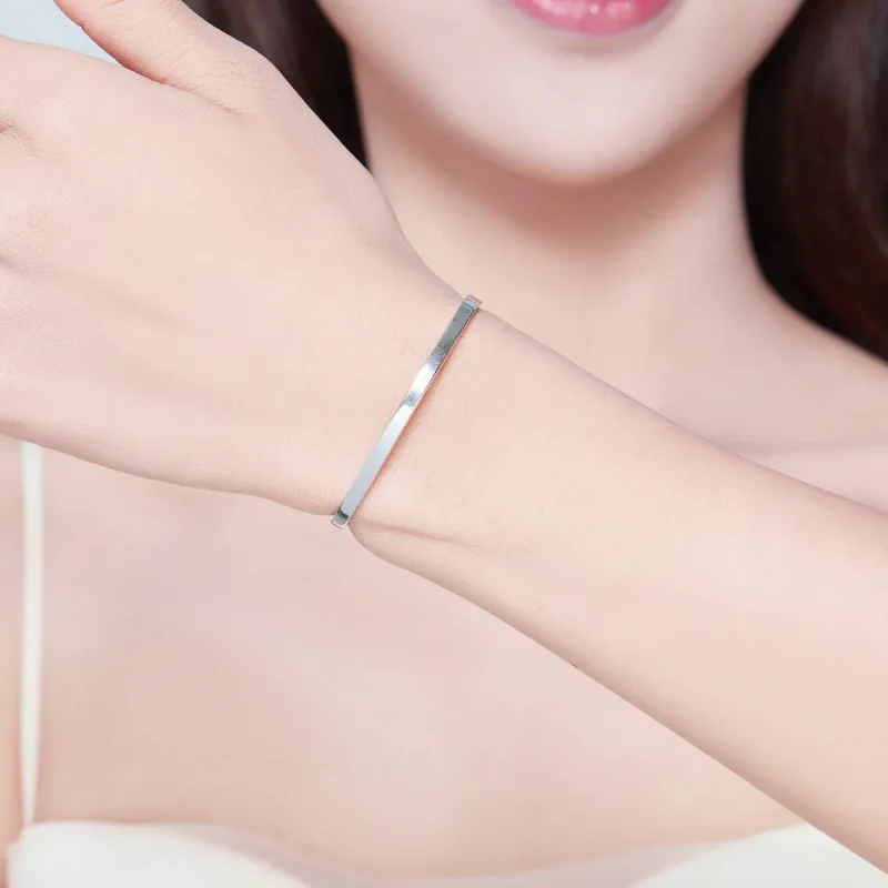 (image for) Pandora Style Silver Nothing Is Impossible Open Cuff Bangle - SCB160 - View 5