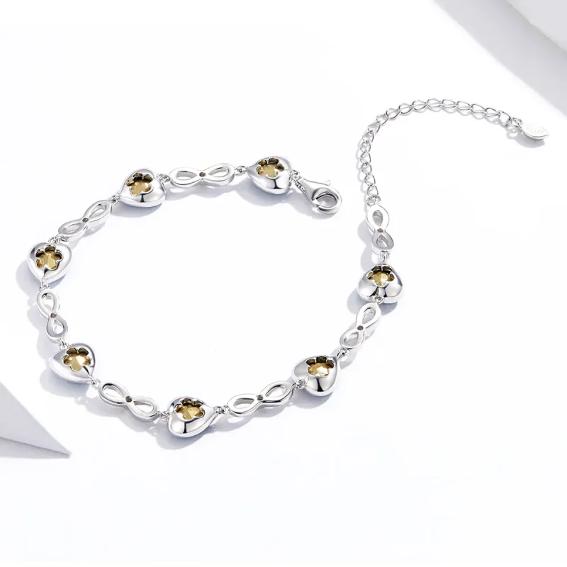 (image for) Pandora Style Silver Ocean Heart Chain Slider Bracelet - SCB163 - View 3