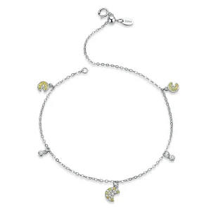 (image for) Pandora Style Silver Pac-Man Chain Slider Bracelet - SCB183