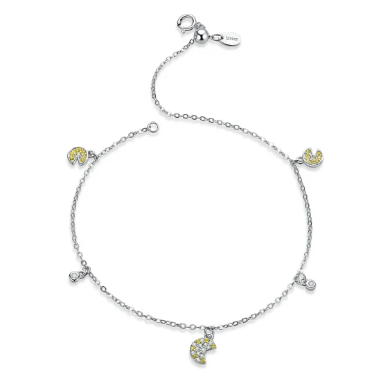 (image for) Pandora Style Silver Pac-Man Chain Slider Bracelet - SCB183