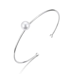(image for) Pandora Style Silver Quiet Pearl Open Bangle - SCB168