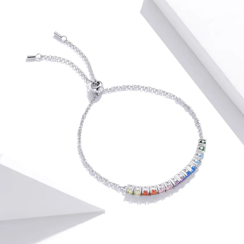 (image for) Pandora Style Silver Rainbow Bridge bracelet - SCB213 - View 2