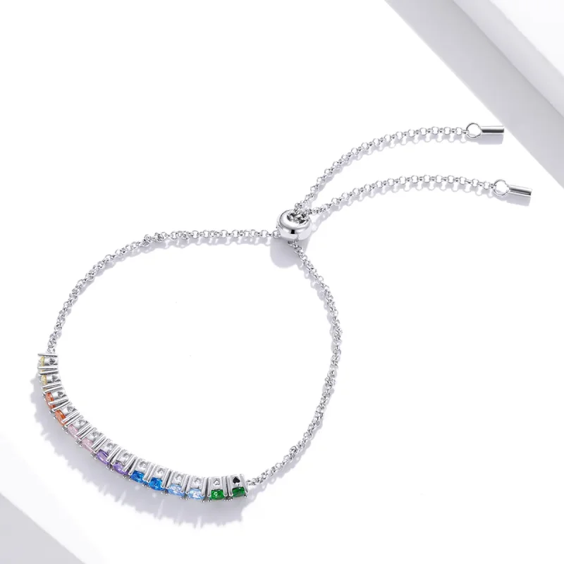 (image for) Pandora Style Silver Rainbow Bridge bracelet - SCB213 - View 3