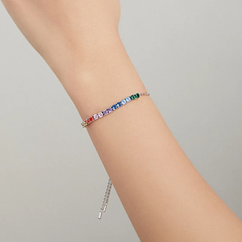 (image for) Pandora Style Silver Rainbow Bridge bracelet - SCB213 - View 7