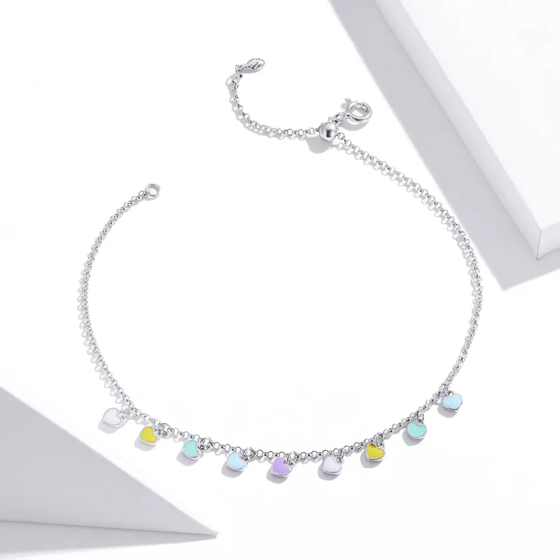(image for) Pandora Style Silver Rainbow Love bracelet - SCT020 - View 2