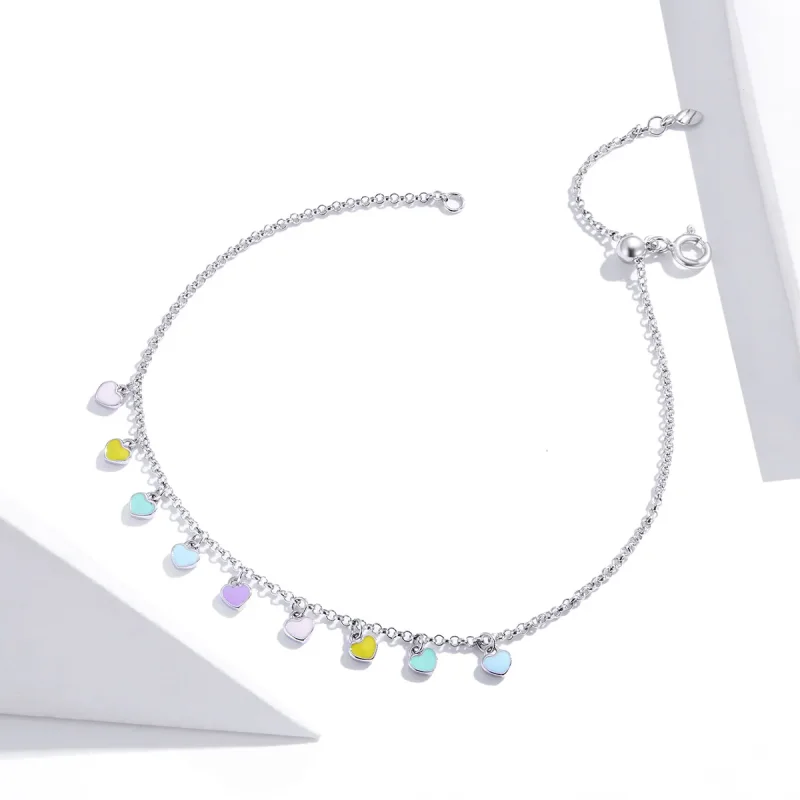 (image for) Pandora Style Silver Rainbow Love bracelet - SCT020 - View 3