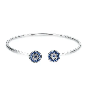 (image for) Pandora Style Silver Shining Stars Open Bangle - SCB058