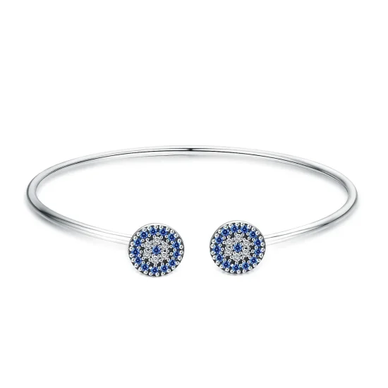 (image for) Pandora Style Silver Shining Stars Open Bangle - SCB058