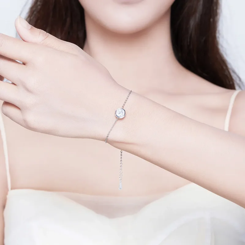 (image for) Pandora Style Silver Simple Chain Adjustable Bracelet - SCB157 - View 2