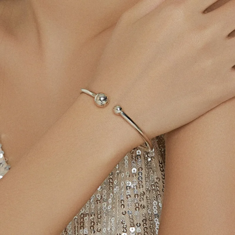 (image for) Pandora Style Silver Simple Stretch Open Bangle - SCB198 - View 6