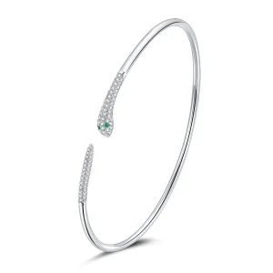 (image for) Pandora Style Silver Snake Open Bangle - SCB206