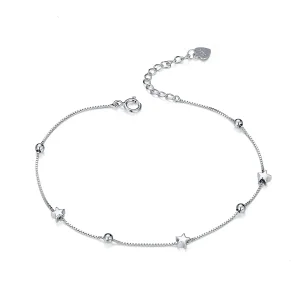 Pandora Style Silver Star Chain Slider Bracelet - SCB171 (image for) Pandora Style Silver Star Chain Slider Bracelet - SCB171