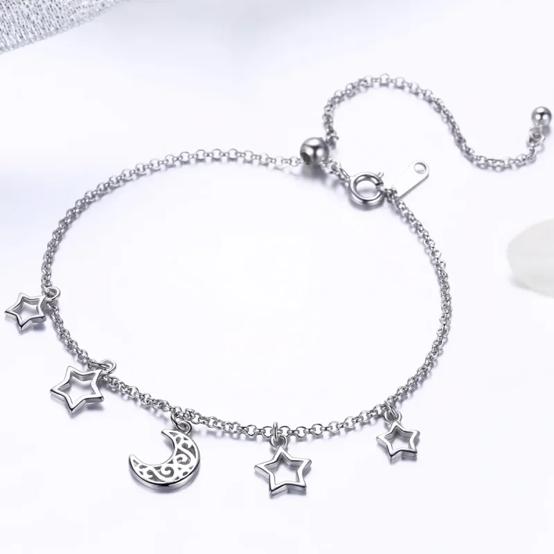 (image for) Pandora Style Silver Starry Sky Chain Slider Bracelet - SCB107 - View 3
