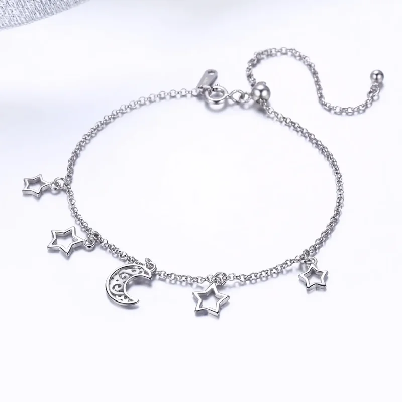 (image for) Pandora Style Silver Starry Sky Chain Slider Bracelet - SCB107 - View 4