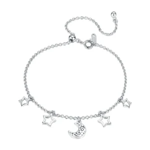 (image for) Pandora Style Silver Starry Sky Chain Slider Bracelet - SCB107
