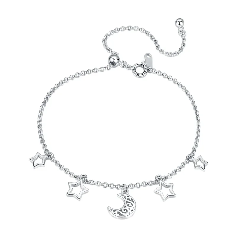 (image for) Pandora Style Silver Starry Sky Chain Slider Bracelet - SCB107