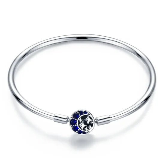 (image for) Pandora Style Silver Starry Sky Hard Bangle - SCB080