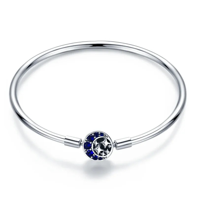 (image for) Pandora Style Silver Starry Sky Hard Bangle - SCB080