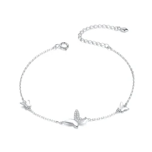 Pandora Style Silver Surrounded Butterflies bracelet - SCB197 (image for) Pandora Style Silver Surrounded Butterflies bracelet - SCB197