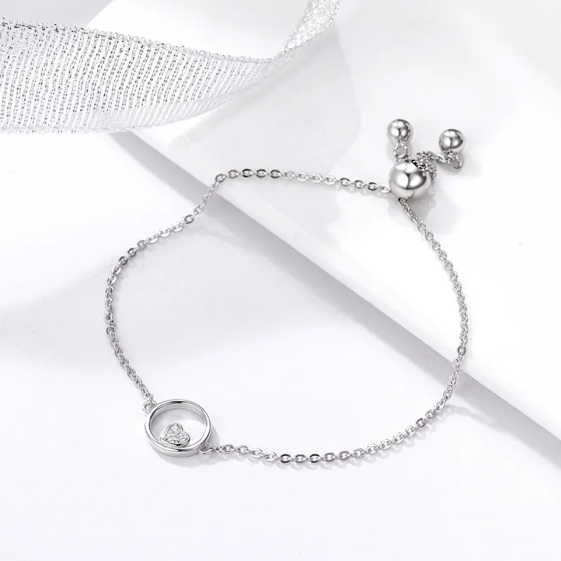 (image for) Pandora Style Silver Sweetheart Baby Slider Bracelet - SCB020 - View 3