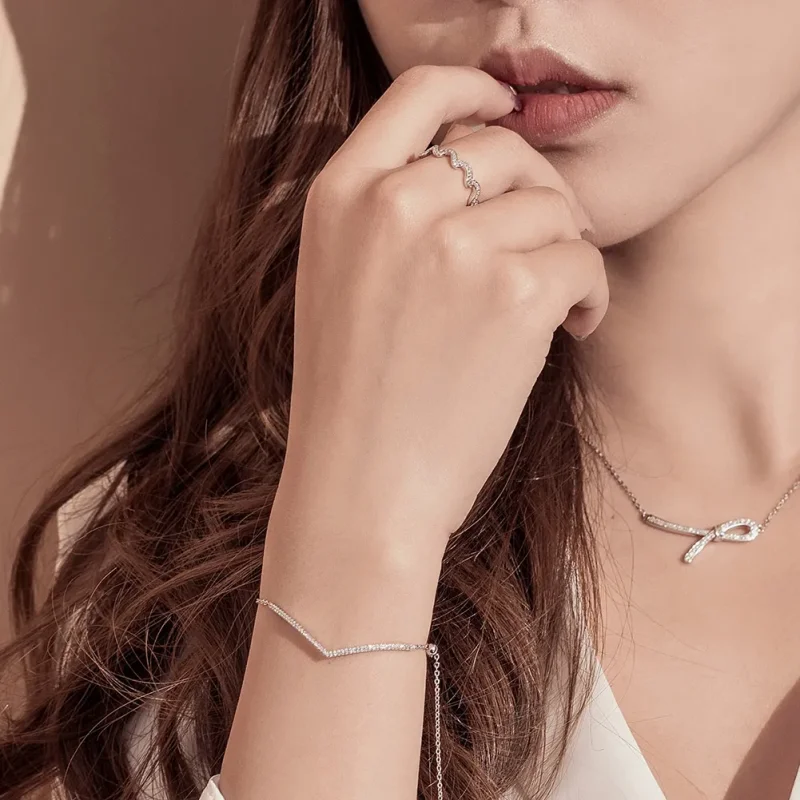 (image for) Pandora Style Silver Triumphant Return Chain Slider Bracelet - SCB137 - View 2