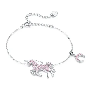 (image for) Pandora Style Silver Unicorn Chain Slider Bracelet - SCB155