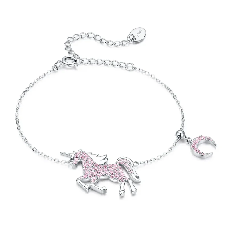 (image for) Pandora Style Silver Unicorn Chain Slider Bracelet - SCB155