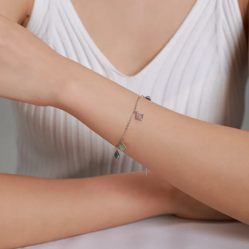 (image for) Pandora Style Simple Geometry Bracelet - SCB224 - View 5