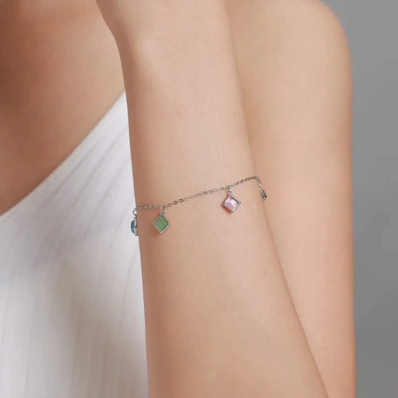 (image for) Pandora Style Simple Geometry Bracelet - SCB224 - View 6