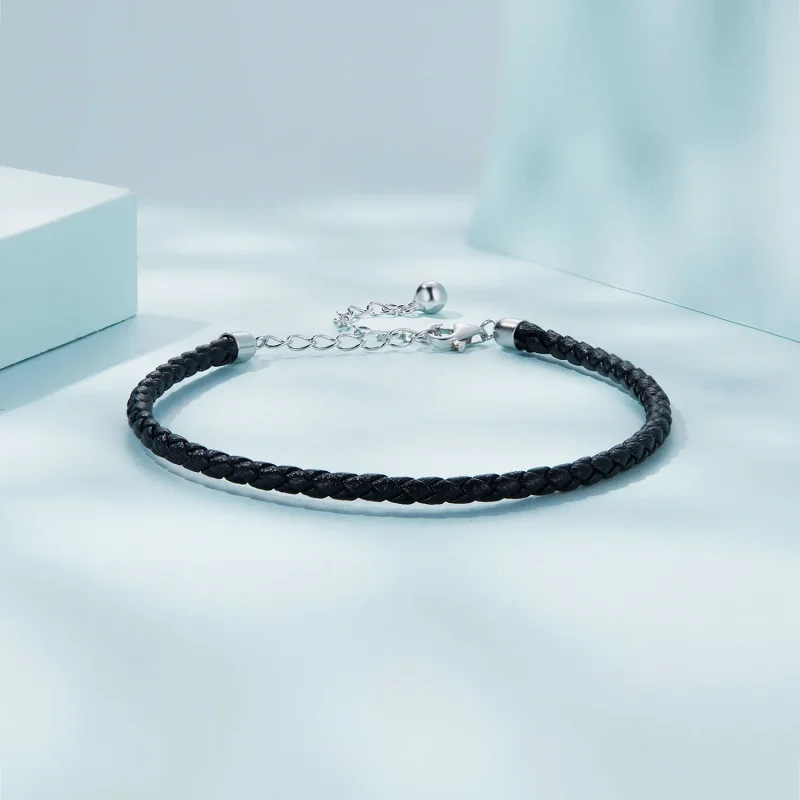 (image for) Pandora Style Simple Leather Bracelet - SCB243-BK - View 2