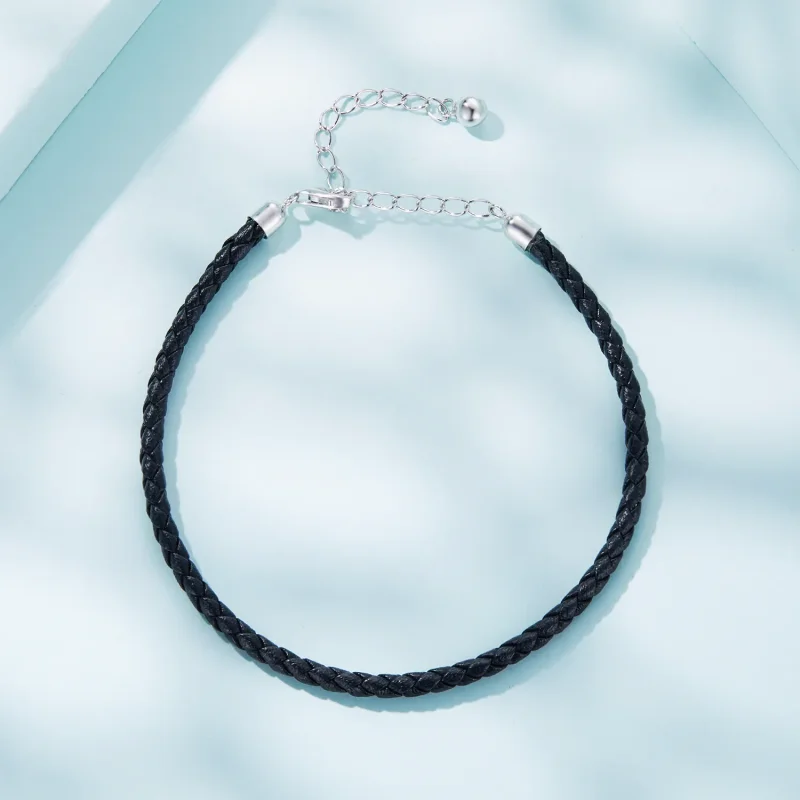 (image for) Pandora Style Simple Leather Bracelet - SCB243-BK - View 4