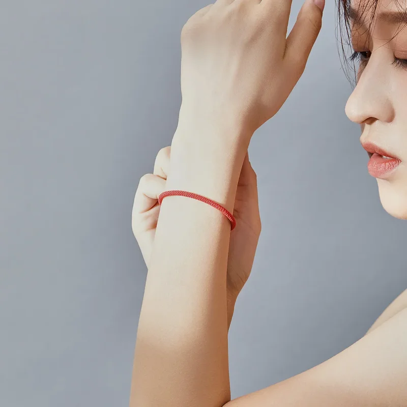 (image for) Red Rope Fabric Bracelet - SCB166 - View 2