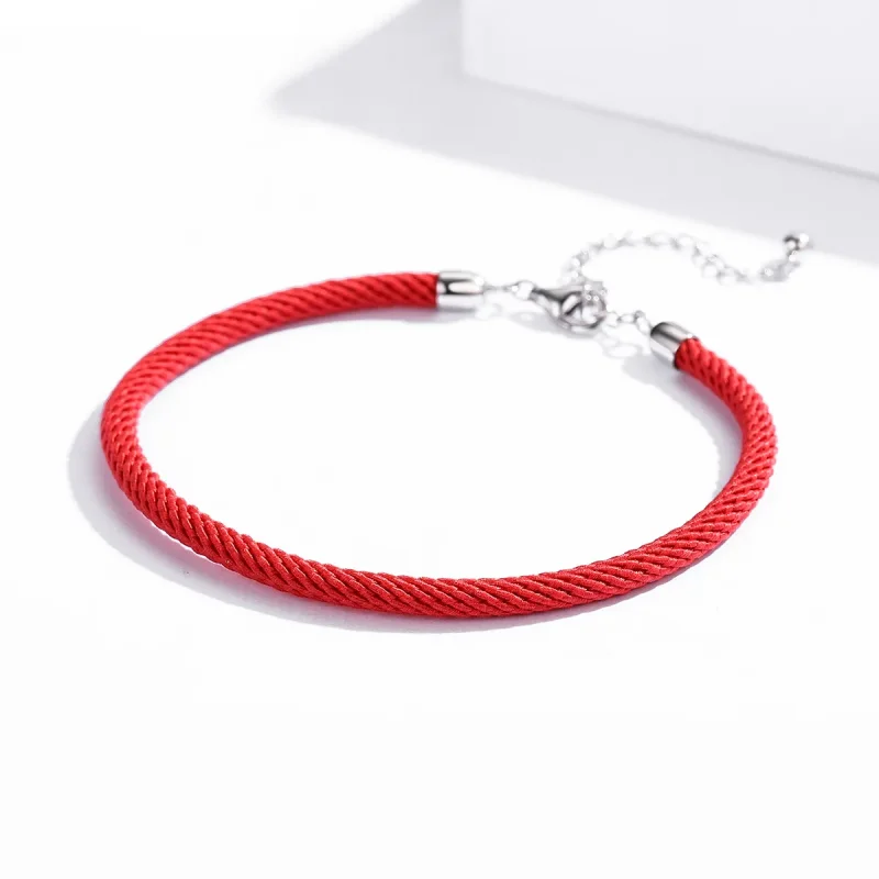 (image for) Red Rope Fabric Bracelet - SCB166 - View 3