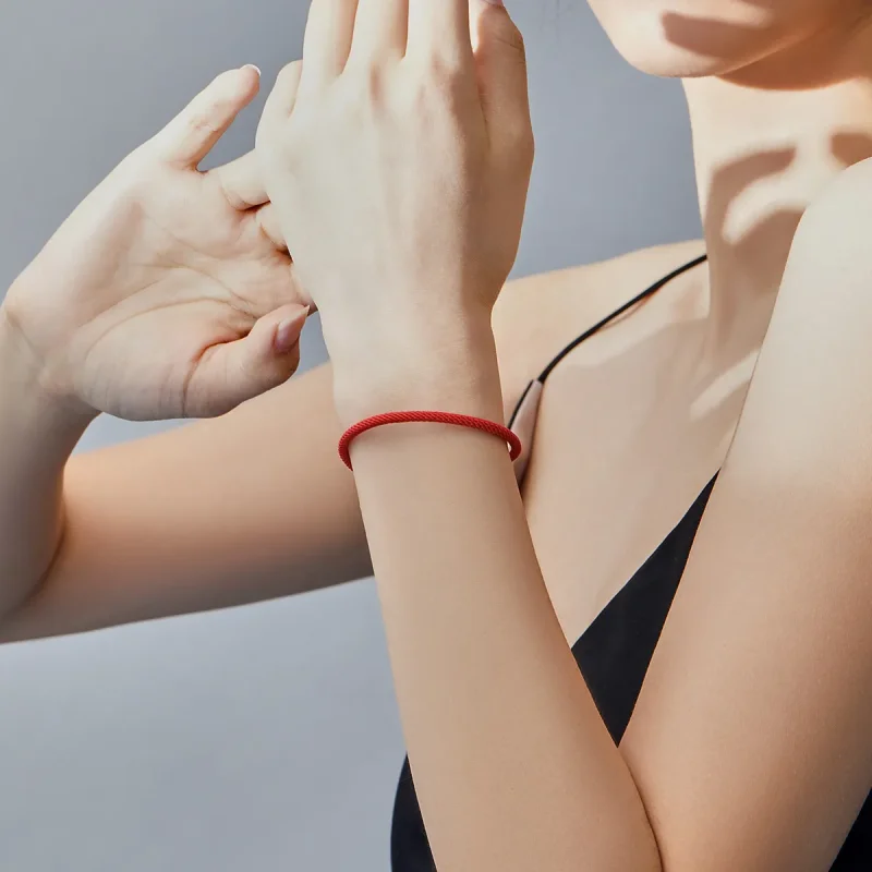 (image for) Red Rope Fabric Bracelet - SCB166 - View 5