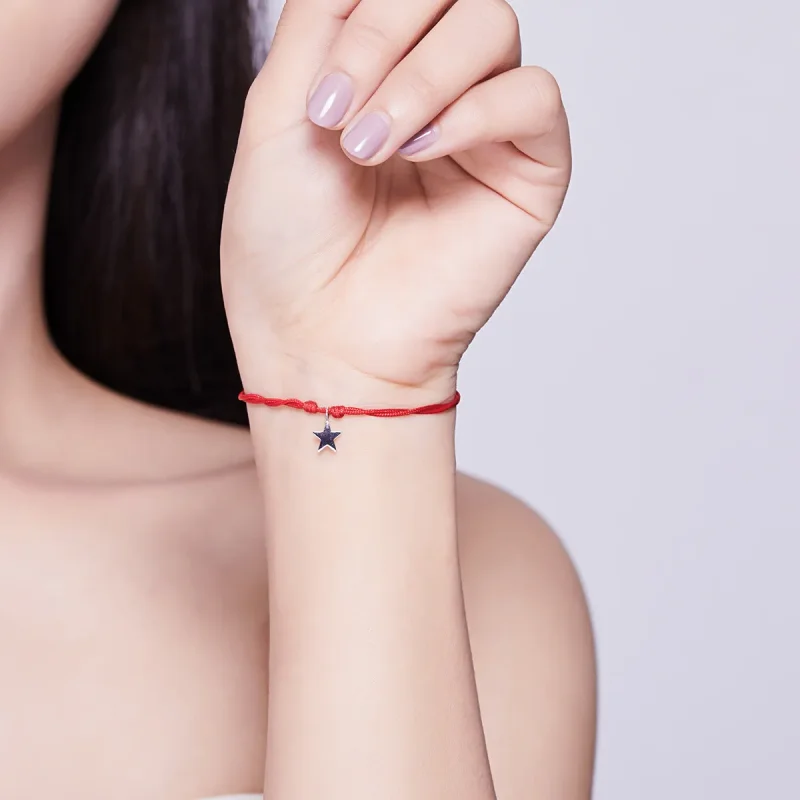 (image for) Red Rope with Silver Lucky Carp Bracelet - SCB145 - View 5