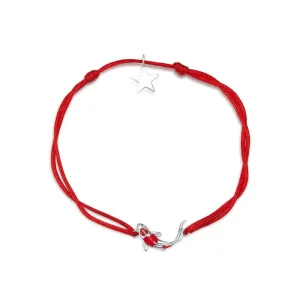 (image for) Red Rope with Silver Lucky Carp Bracelet - SCB145