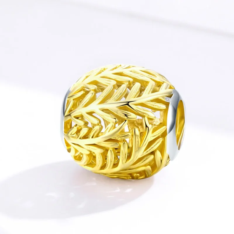 (image for) Pandora Style 18ct Gold Plated branches and leaves Charm - SCC1332 - View 2