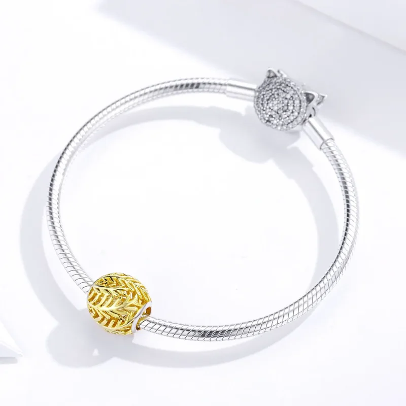(image for) Pandora Style 18ct Gold Plated branches and leaves Charm - SCC1332 - View 3