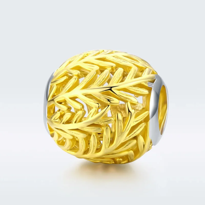 (image for) Pandora Style 18ct Gold Plated branches and leaves Charm - SCC1332 - View 5