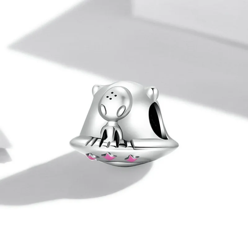 (image for) Pandora Style Alien Flying Saucer Charm - SCC2060 - View 2