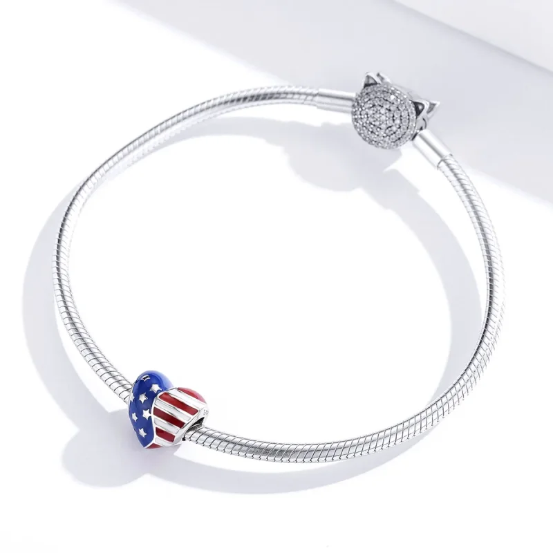 (image for) Pandora Style American Flag Charm - BSC281 - View 2
